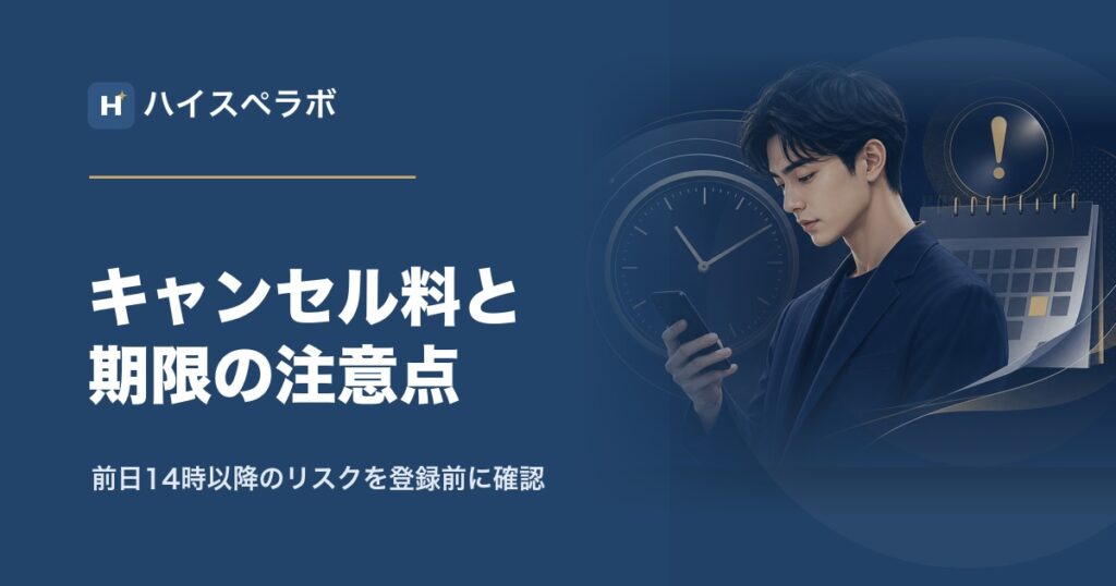 バチェラーデートのキャンセル料と期限の注意点のアイキャッチ