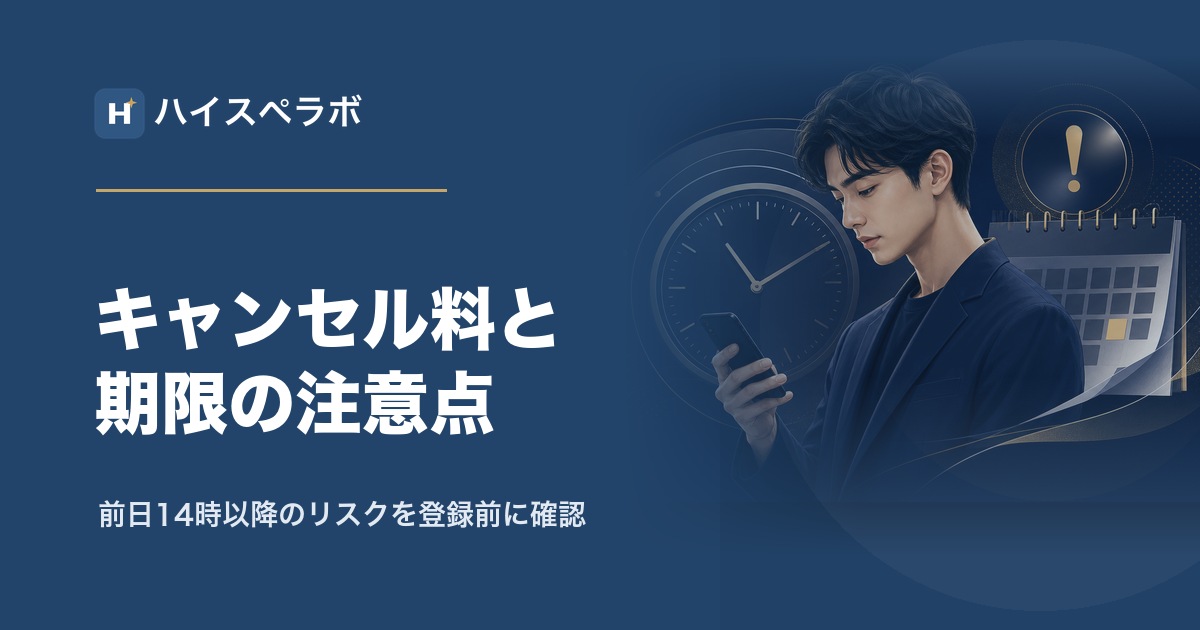 バチェラーデートのキャンセル料と期限の注意点のアイキャッチ