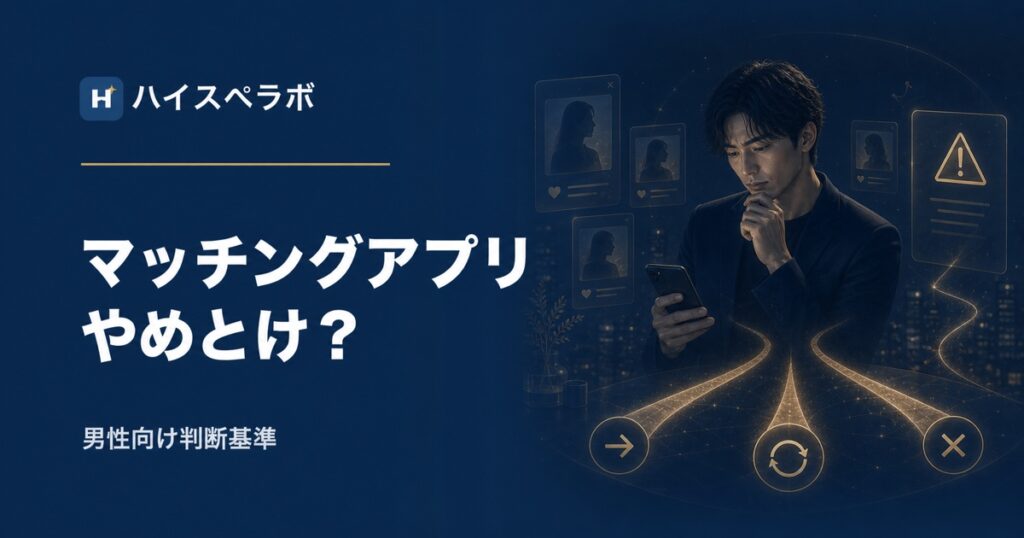 マッチングアプリはやめとけ？男性向け判断基準